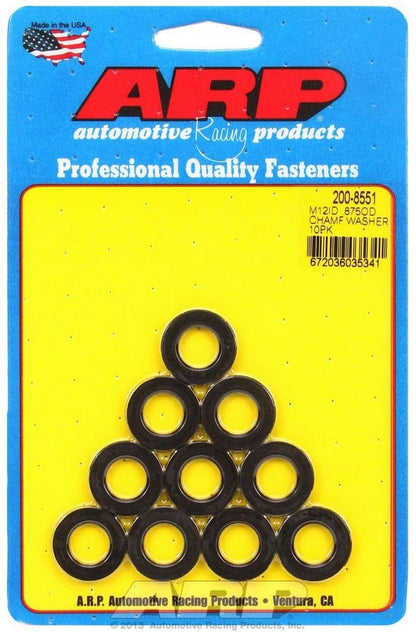 12mm ID Washers 10pk .875 OD Chamfer