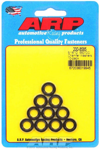 Black Washers - 5/16 ID x .550 OD Chamfer (10)