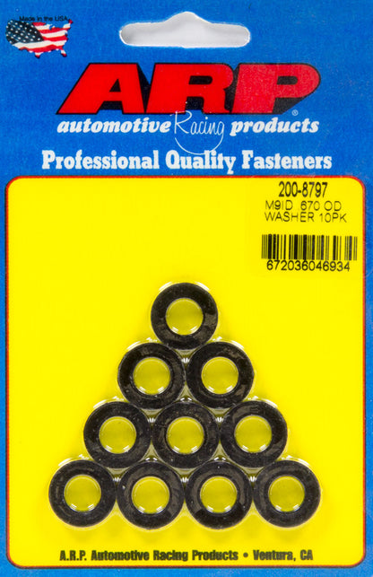 Black Washers - 9mm ID x .670 OD (10pk)