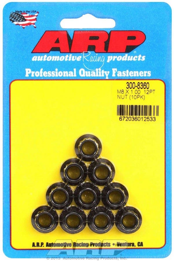 8mm x 1.00 12pt. Nuts (10)