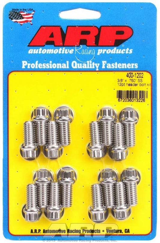 S/S Header Bolt Kit - 3/8 x .750 UHL (16)