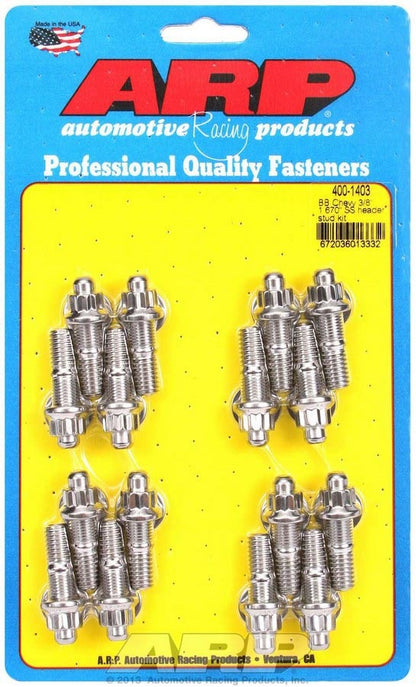 S/S Header Stud Kit - 3/8in x 1.670in OAL (16)