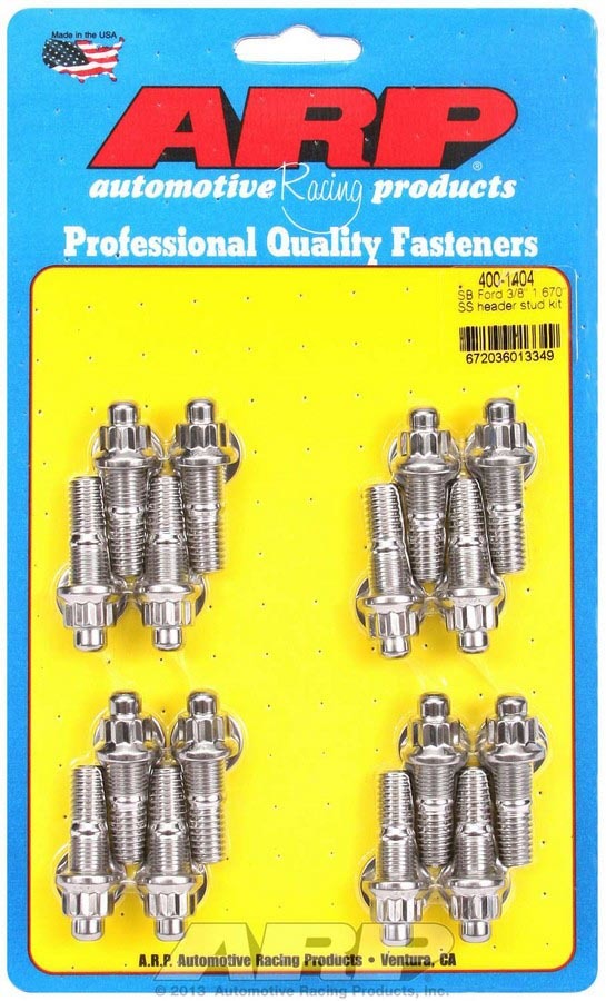 S/S Header Stud Kit - 3/8in x 1.670in OAL (16)