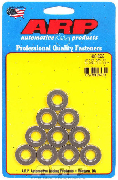 10mm ID SS Washers 10pk  .865 OD