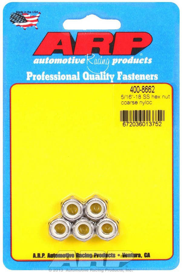 S/S Hex Nyloc Nuts 5/16-18 (5)