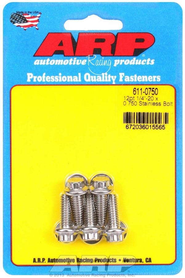 S/S Bolt Kit - 12pt. (5) 1/4-20 x .750