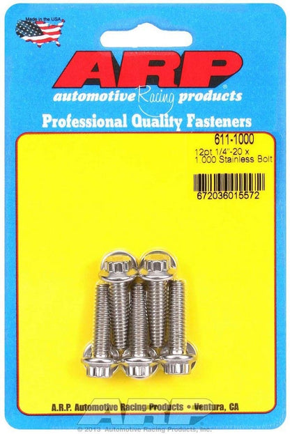 S/S Bolt Kit - 12pt. (5) 1/4-20 x 1.000