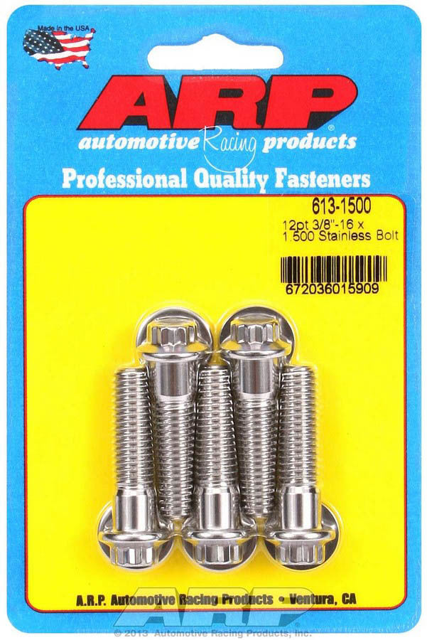 S/S Bolt Kit - 12pt. (5) 3/8-16 x 1.500