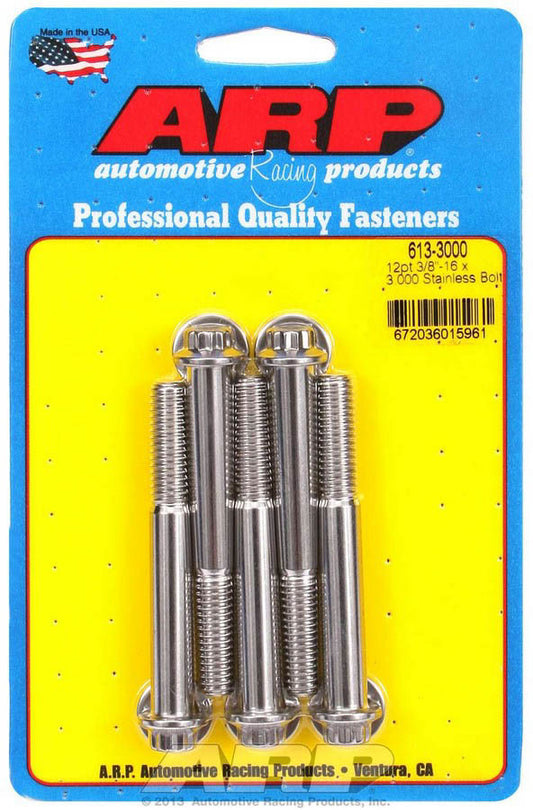 S/S Bolt Kit - 12pt. (5) 3/8-16 x 3.000