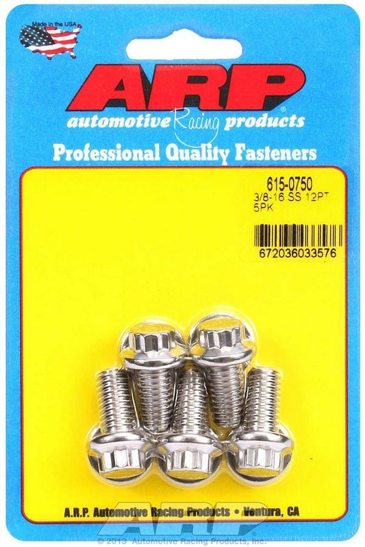 S/S Bolt Kit - 12pt. (5) 3/8-16 x 0.750