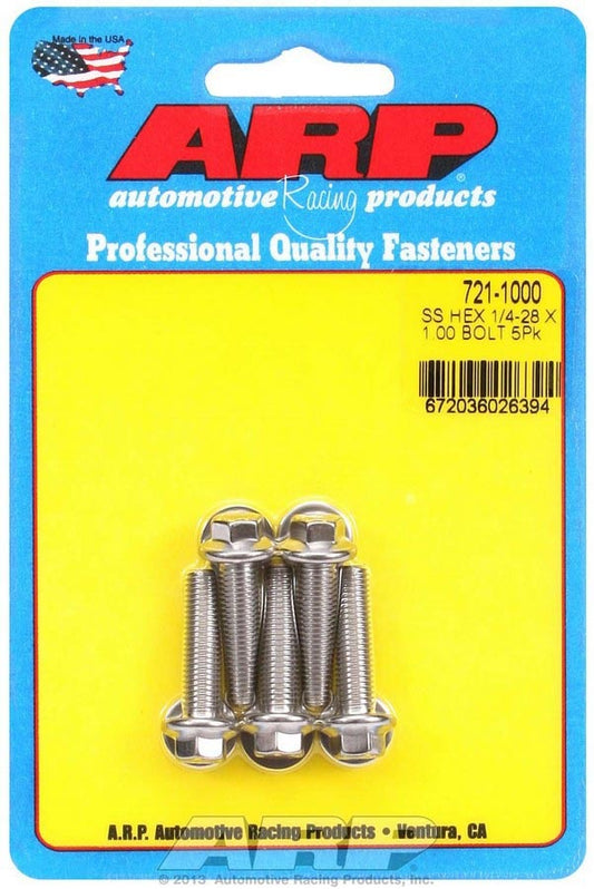 S/S Bolt Kit - 6pt. (5) 1/4-28 x 1.000