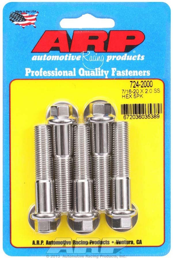 7/16-20 x 2.000 6pt SS Bolt Kit 5pk