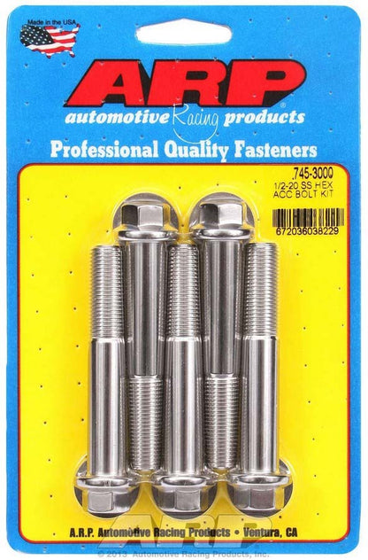 S/S Bolt Kit - 6pt. (5) 1/2-20 x 3.000