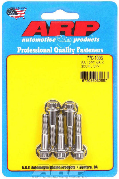 S/S Bolt Kit - 12pt. (5) 6mm x 1.00 x 30