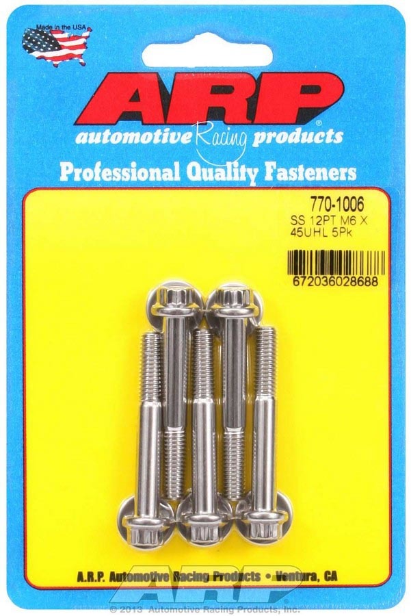 S/S Bolt Kit - 12pt. (5) 6mm x 1.00 x 45mm