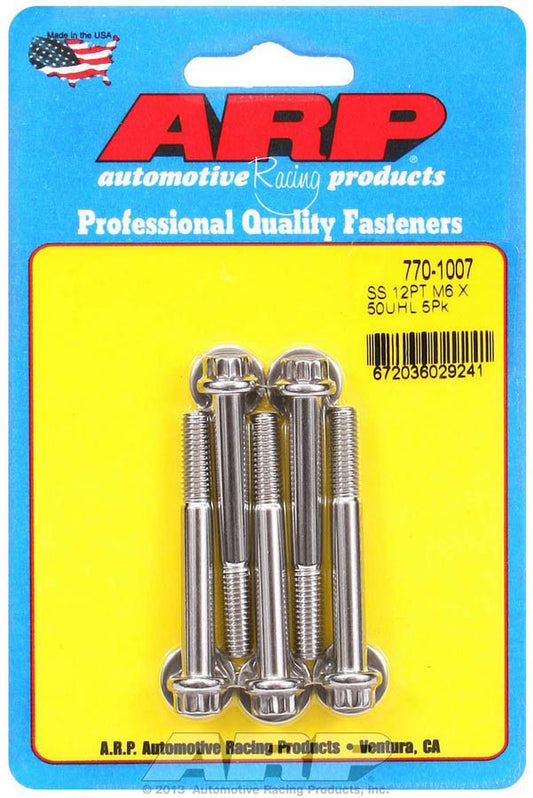 S/S Bolt Kit - 12pt. (5) 6mm x 1.00 x 50mm