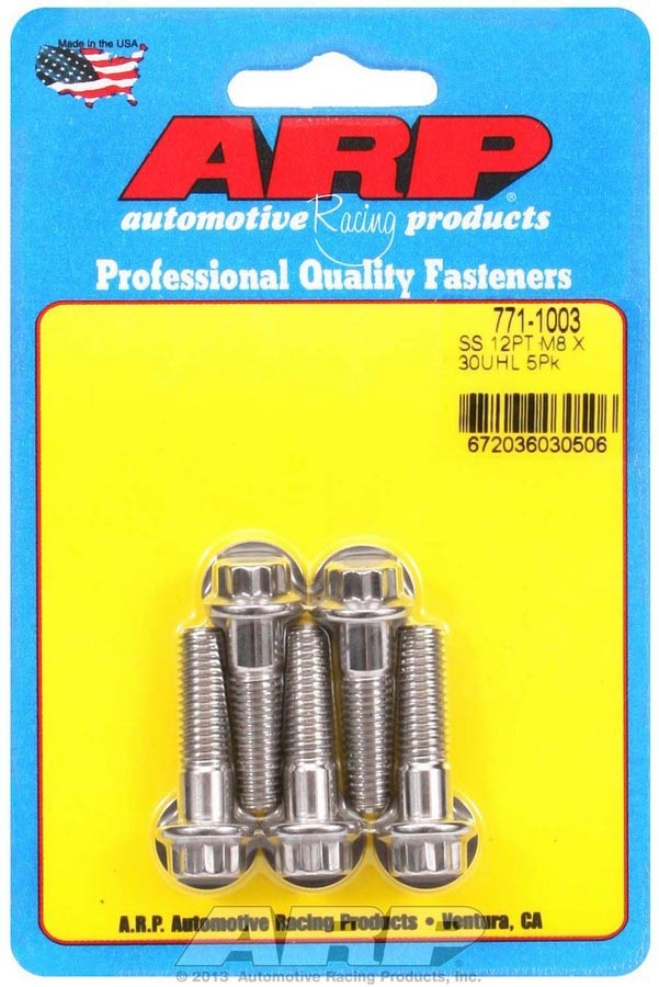 S/S Bolt Kit - 12pt. (5) 8mm x 1.25 x 30