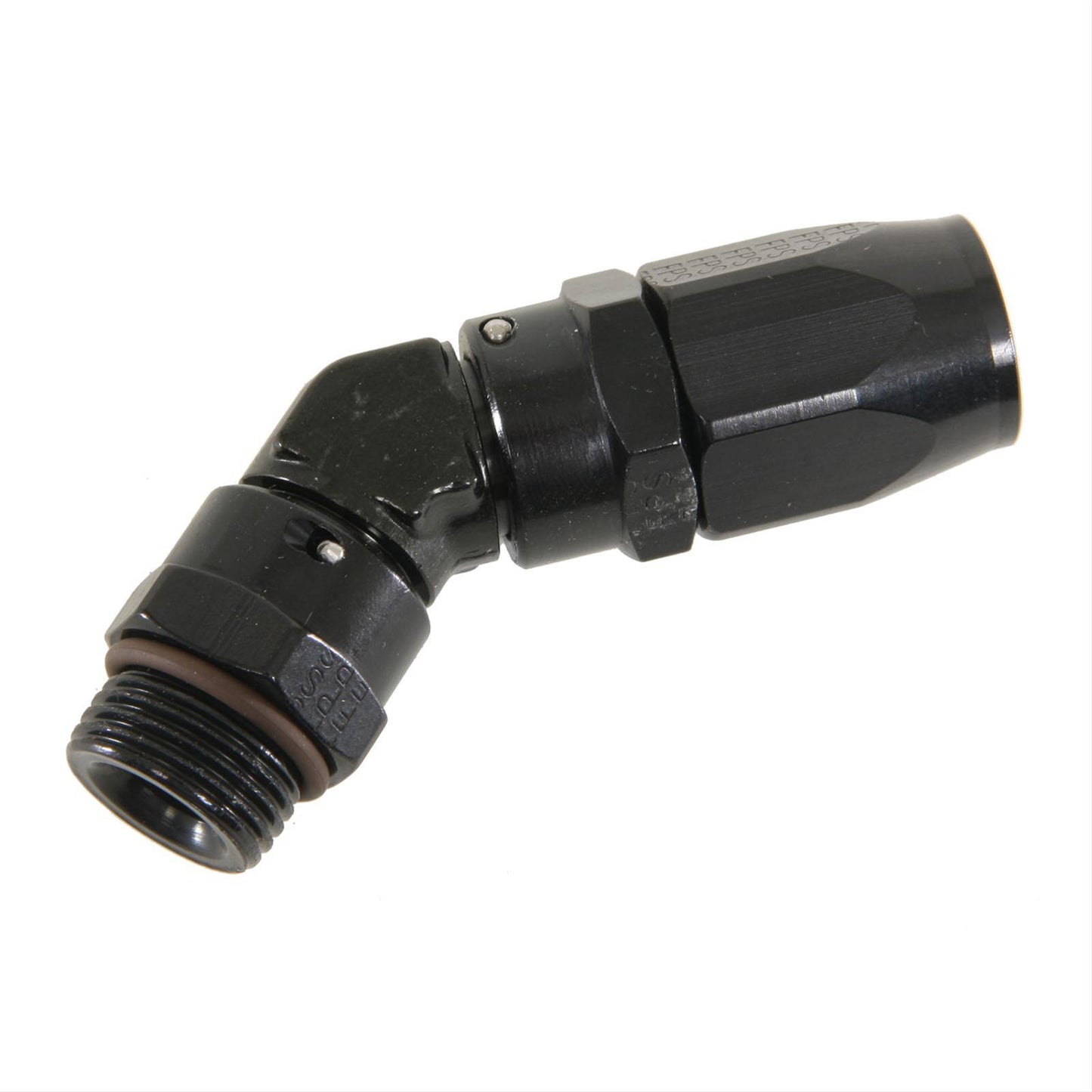 10an 45-Deg to 12AN ORB Male Hose End Black