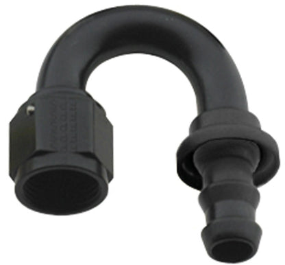 Hose Fitting #6 180 Deg Push Lock Black