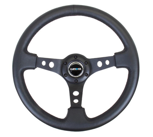 Steering Wheel 350mm 3in Dish Black Leather