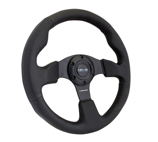 Steering Wheel 320mm Flt Bottom Black Leather