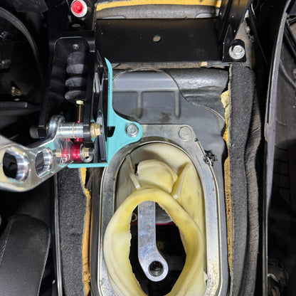 top view of OP handbrake installed in a GTO