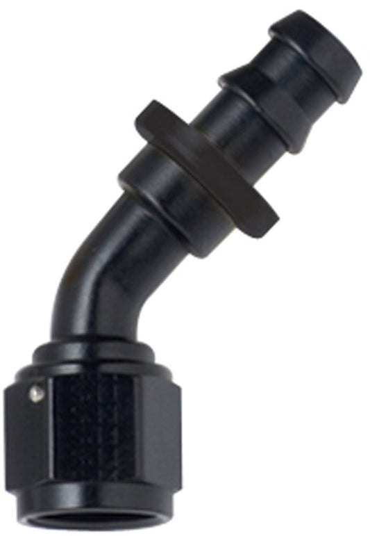 Hose Fitting #10 45 Deg Push Lock Black