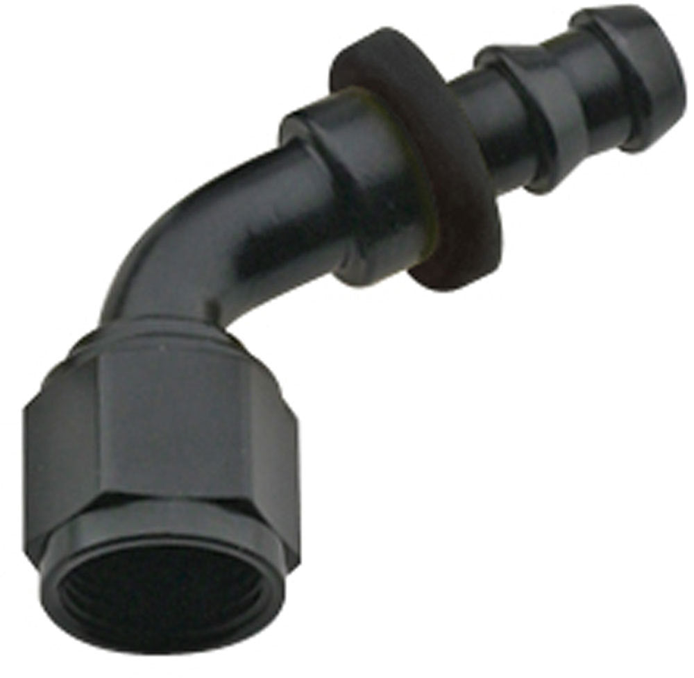 Hose Fitting #6 60 Deg Push Lock Black