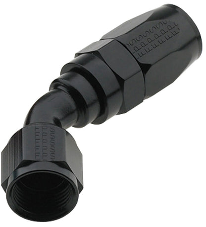 Hose Fitting #4 45 Deg Pro-Flow Black