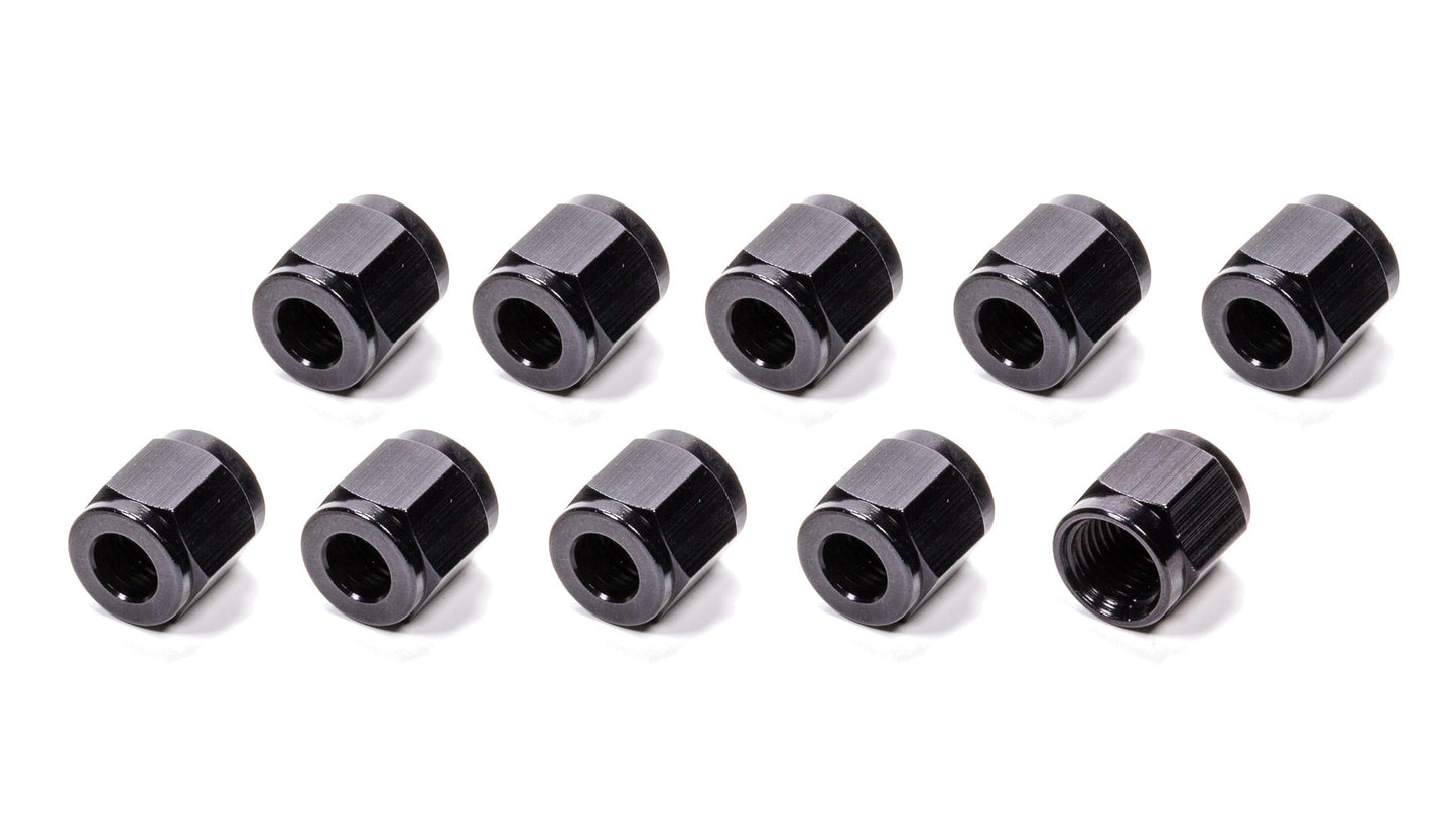 #4 Aluminum Tube  Nuts (10pk) Black