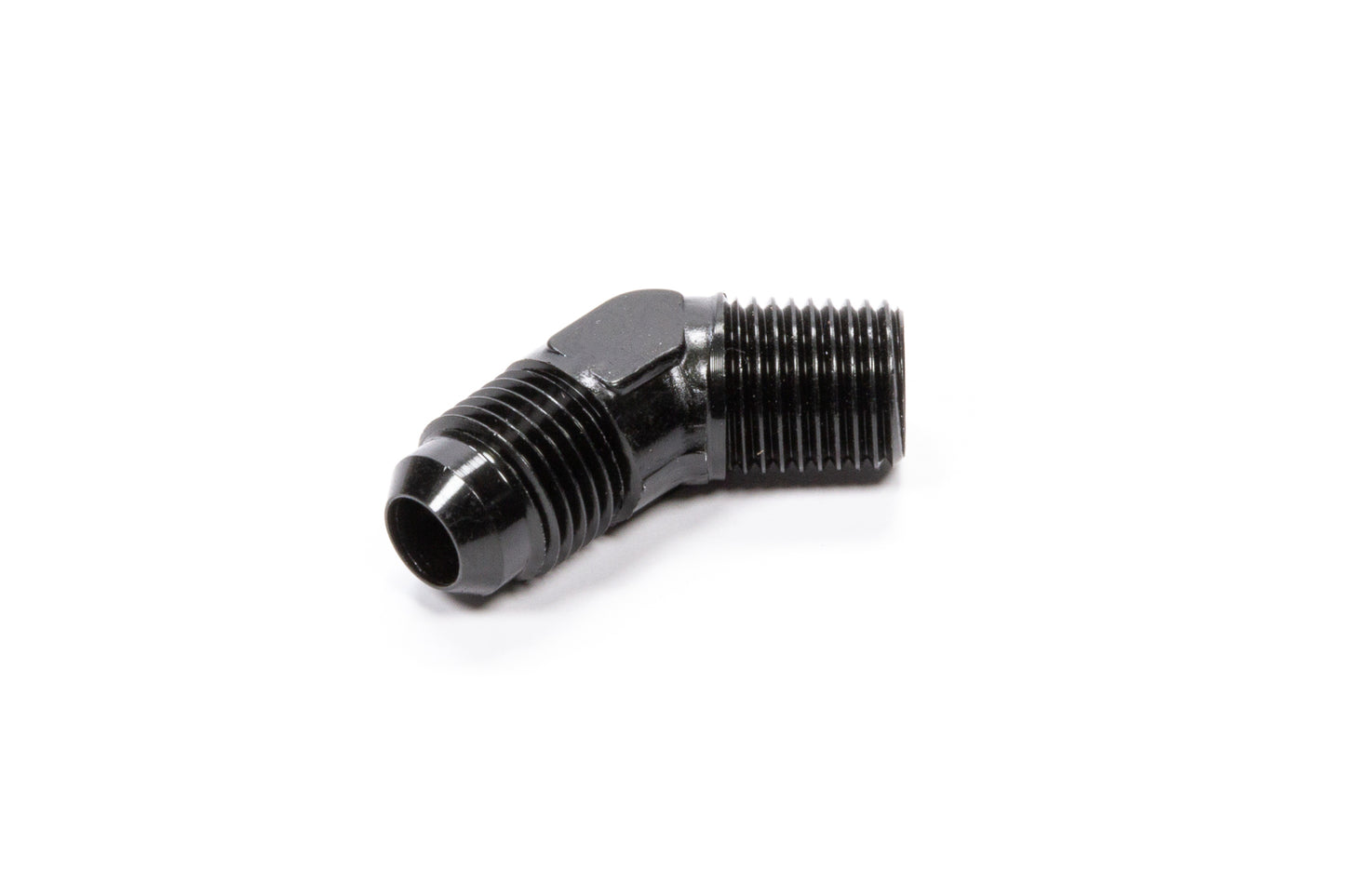 45 Deg Adapter Fitting #6 x 1/4 MPT Black