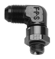 #8 x 9/16-18 90 Deg Swivel Adapter Black