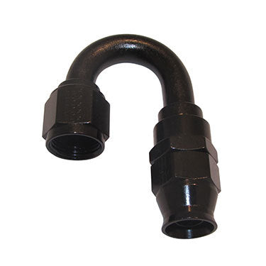 Hose Fitting #12 180 Deg PTFE Black