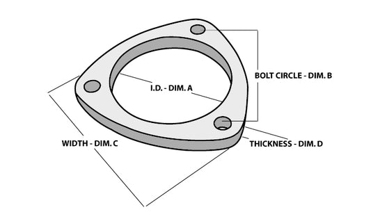 3-Bolt Stainless Steel Flanges 2.5In I.D.