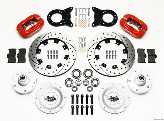 Front Disc Brake Kit Red HD 65-69 Mustang